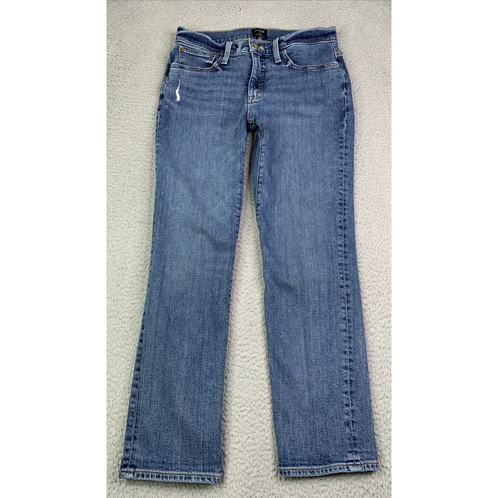 J. Crew Jeans Womens Size 27 Slim Boyfriend  Straight Leg Lightly Distressed